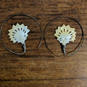 Hoop earrings - Mother of Pearl & sterling silver